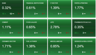 Most sectors up on DSE