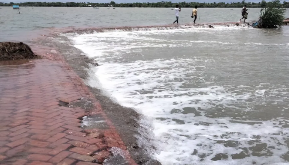 Satkhira flood washes away Tk8.28cr worth of fish, crab, shrimp