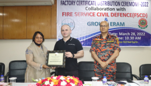 Groupe Eram, BFSCD hand over fire safety certificates to 7 factories