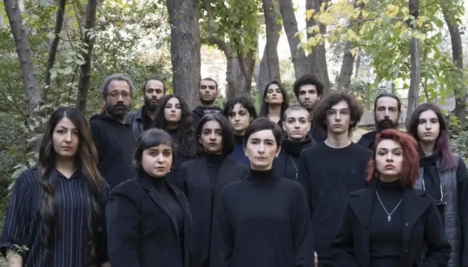 Iranian actors stage silent protest without headscarves 