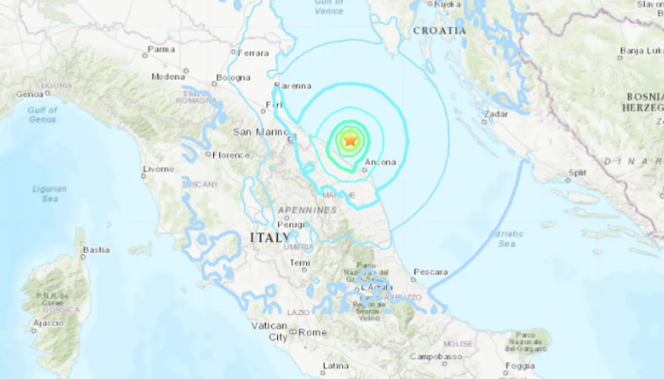 Strong 5.7 quake off Italy's adriatic coast