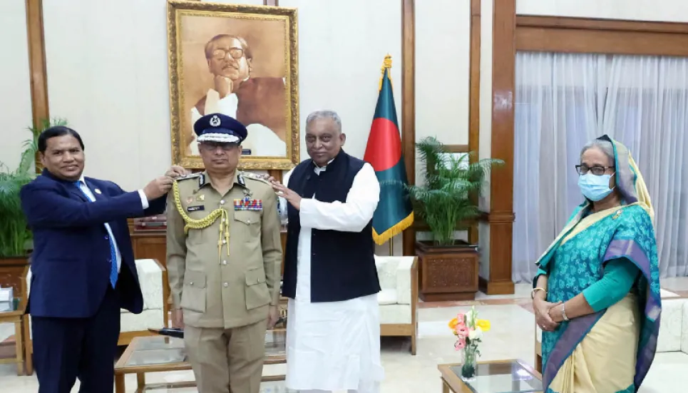 Chowdhury Abdullah Al-Mamun adorned with IGP Rank Badge