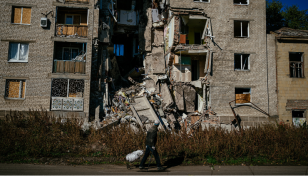 Under approaching Russian fire in Bakhmut, eastern Ukraine