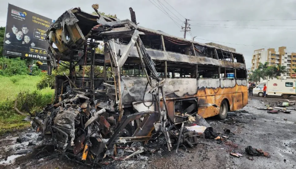 11 die as bus catches fire in India's Nashik