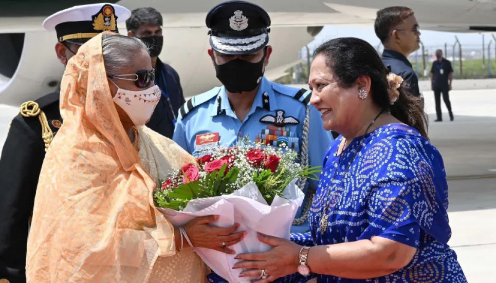 PM Hasina gets red carpet welcome on arrival in New Delhi