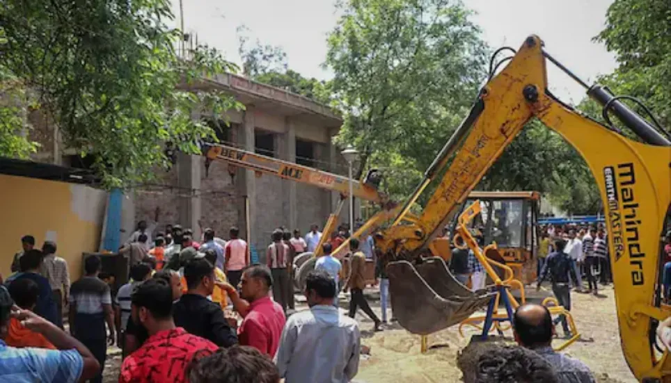 Bulldozer at Indore temple after 36 deaths