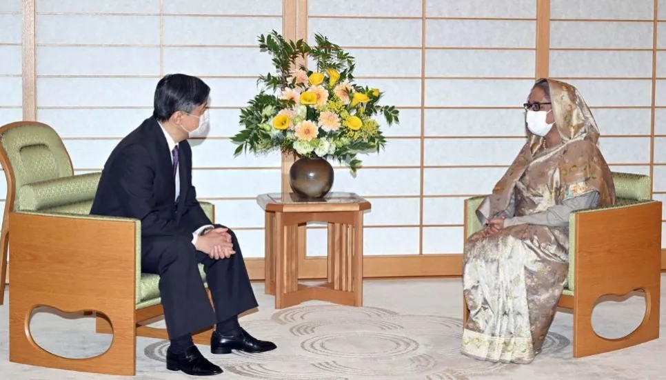 Sheikh Hasina calls on Japan Emperor Naruhito