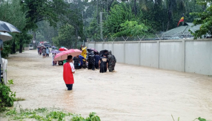 Torrential rain causes flood in Bandarban