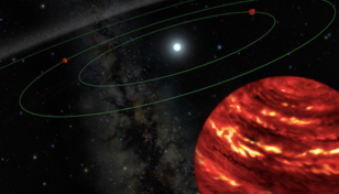 A six-planet solar system in perfect synchrony found