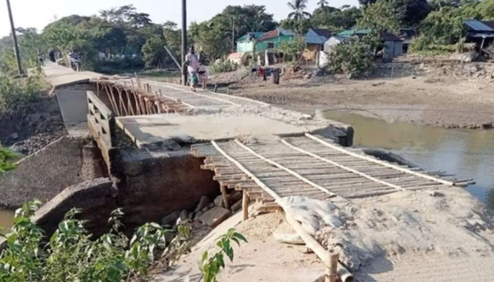 20 village residents face travel problems due to damaged road, bridge