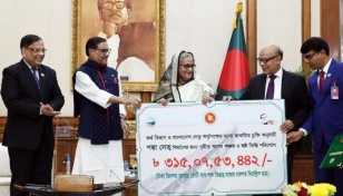 PM receives over Tk315cr Padma Bridge loan