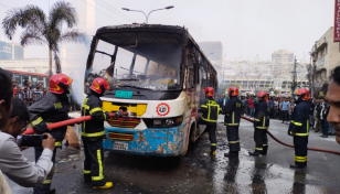 2 buses burnt in Dhaka during hartal