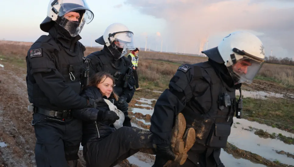 Greta Thunberg briefly detained at German coal mine protest