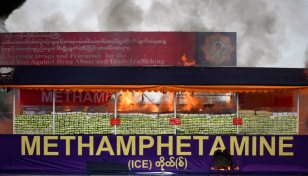 Myanmar torches $446m worth of illegal drugs 