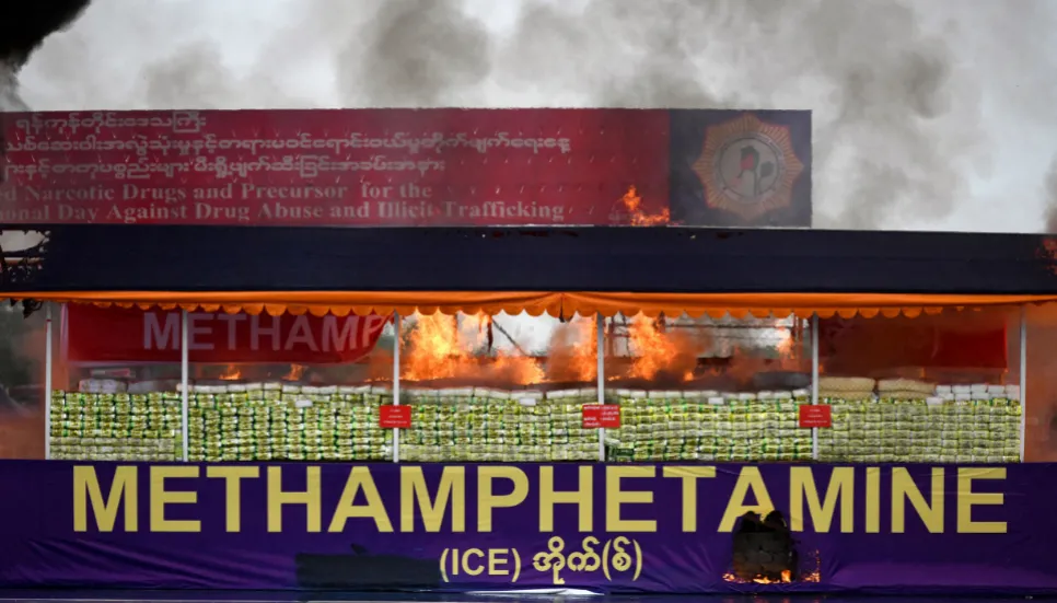 Myanmar torches $446m worth of illegal drugs 