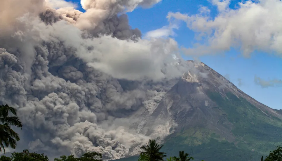 Indonesia volcano erupts, spews ash 3km into sky