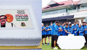 Nat'l cricketers celebrate Bangabandhu’s birthday