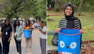 Chennai students bring pressure cookers, buckets to college