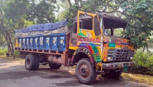 Truck set on fire in Sirajganj