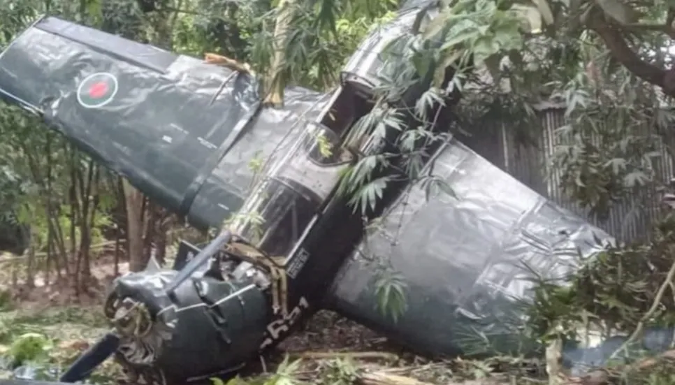 Air Force training plane crashes in Bogura