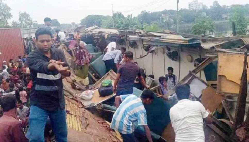 17 killed as two trains collide in Bhairab