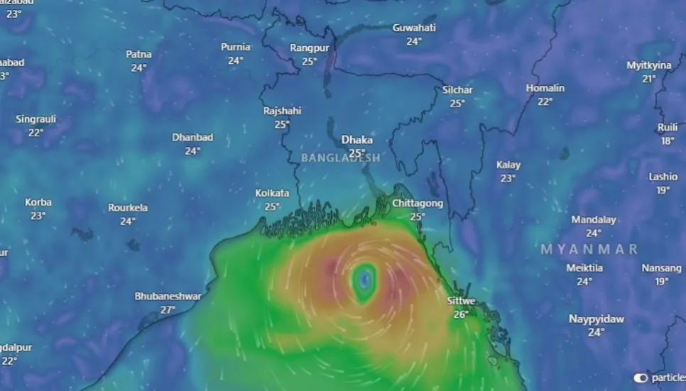 Cyclone 'Hamoon' crossing Cox's Bazar, Ctg coasts