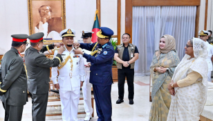 Navy Chief M Nazmul Hassan promoted to Admiral