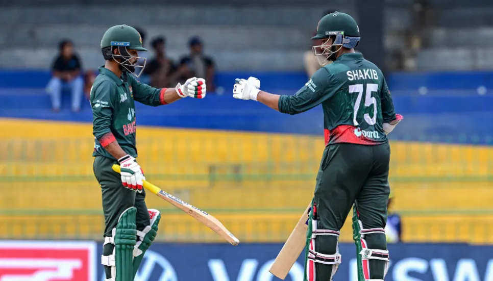 Shakib, Hridoy help Bangladesh to 265-8 against India
