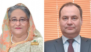 Belarus PM greets Sheikh Hasina