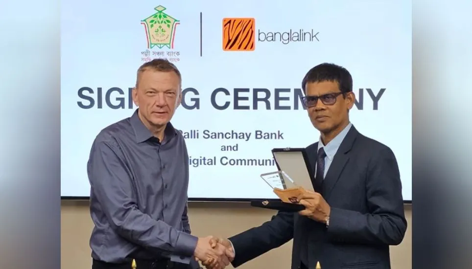 Banglalink signs MoU with Palli Sanchay Bank