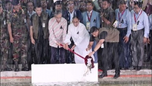 President releases fish fries in Bangabhaban pond