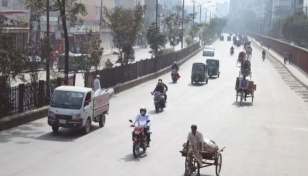 Some traffic police seen performing duties in Dhaka