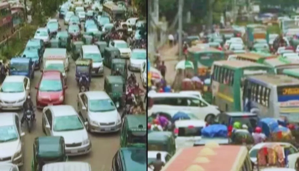 Massive traffic gridlocks grip Dhaka