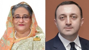 Georgian premier greets Sheikh Hasina