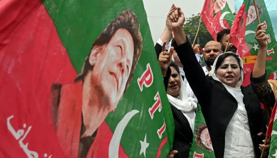 Khan not on the Pakistan ballot, but still on country's mind
