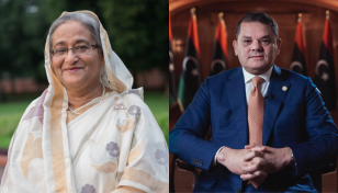 Libyan premier greets Sheikh Hasina