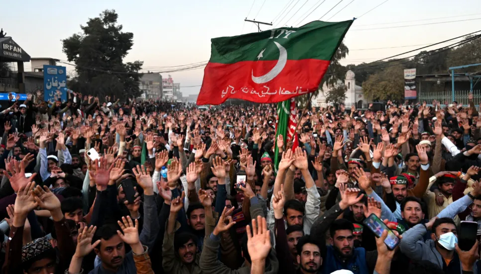 Allies of jailed Imran take half-way lead in vote count
