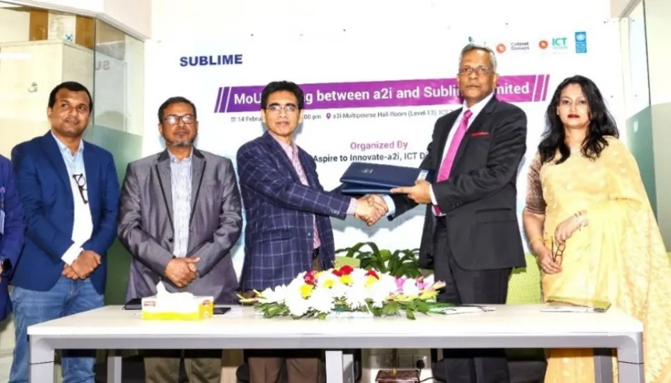 a2i, Sublime Ltd signed MoU to provide digital services at grassroots