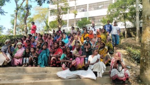 Tea garden workers in Sylhet observing work abstention