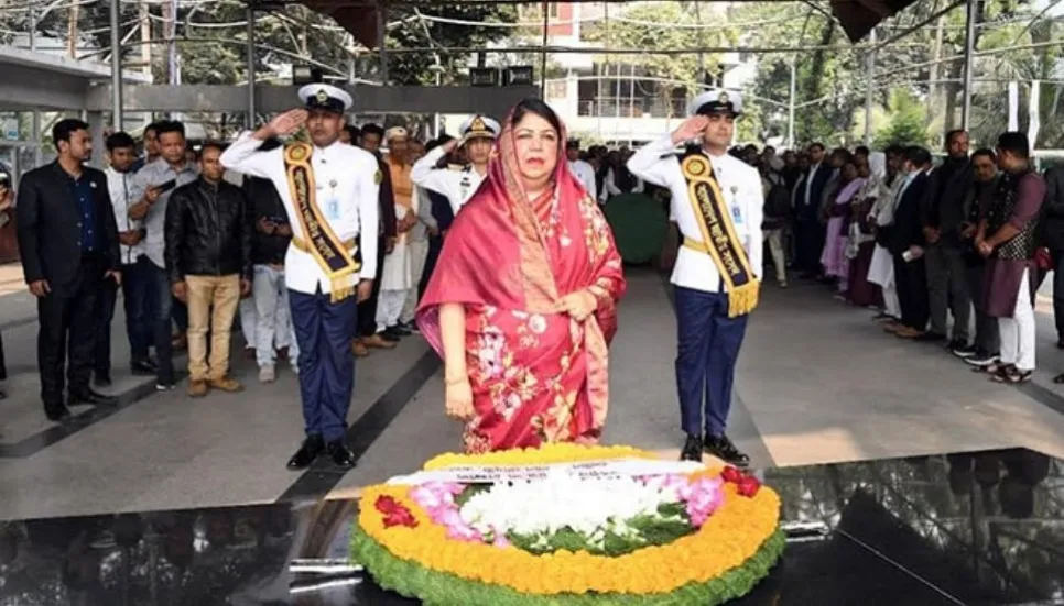 Shirin pays homage to Bangabandhu