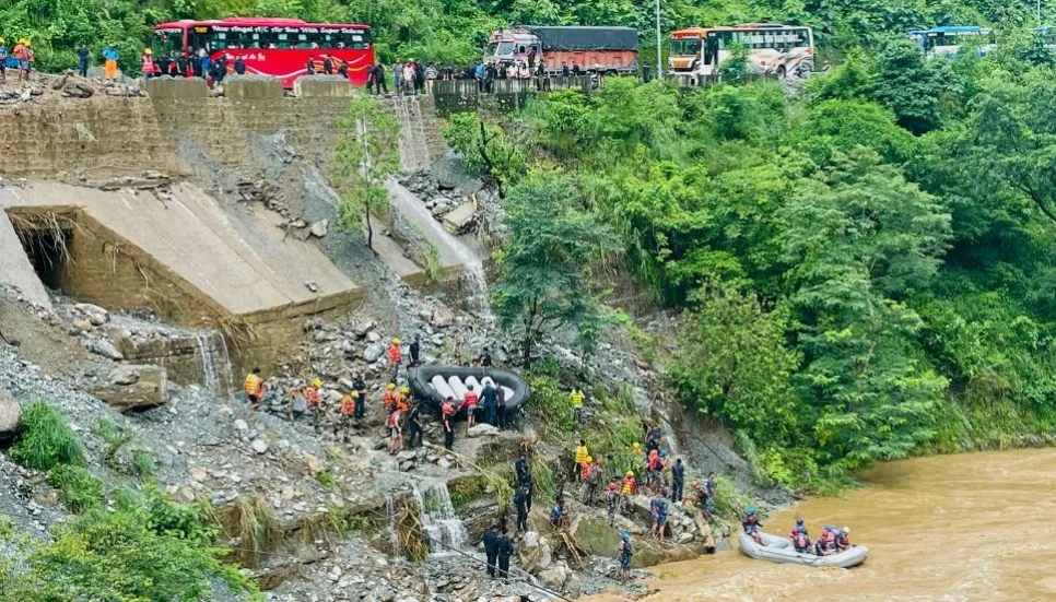 Nepal searches for 63 missing after highway landslide