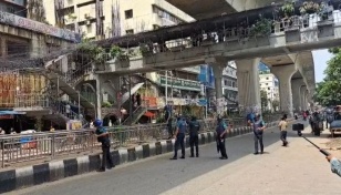 Police, BNP supporters clash near Baitul Mukarram