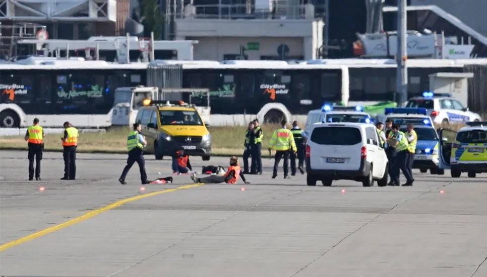 Climate protest at Frankfurt Airport forces halt to flights