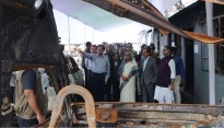 PM witnesses damage at Setu Bhaban