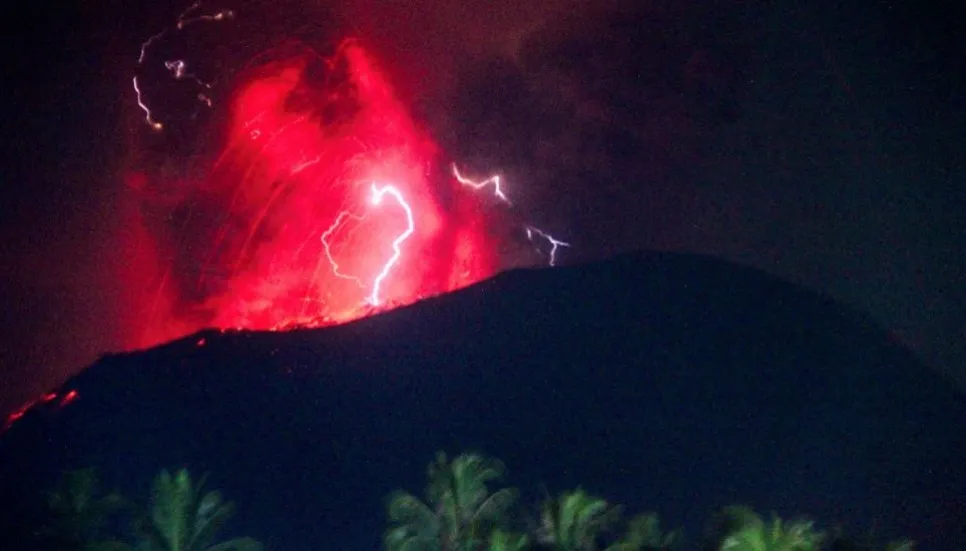 Indonesia volcano erupts 3 times, spews 5km ash tower