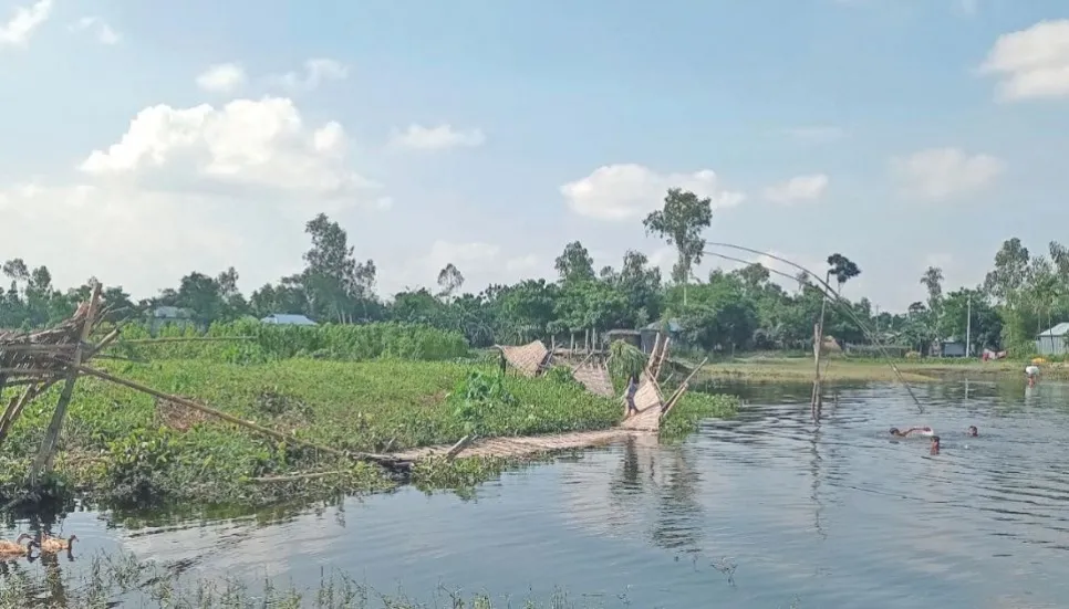 People suffer as bridge over Manas River collapses  