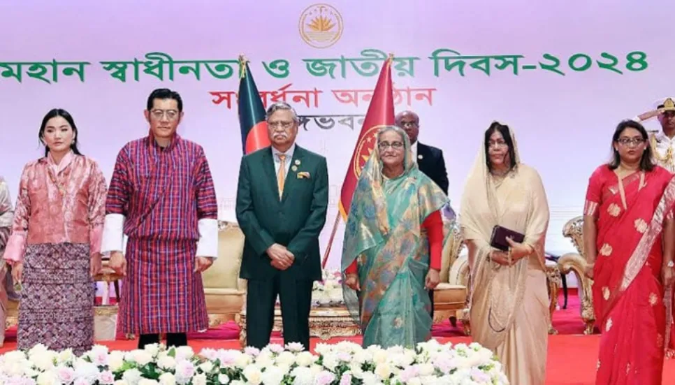 Bhutanese king, queen join Independence Day reception 