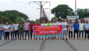 Faridpur residents protest for stoppage at local station