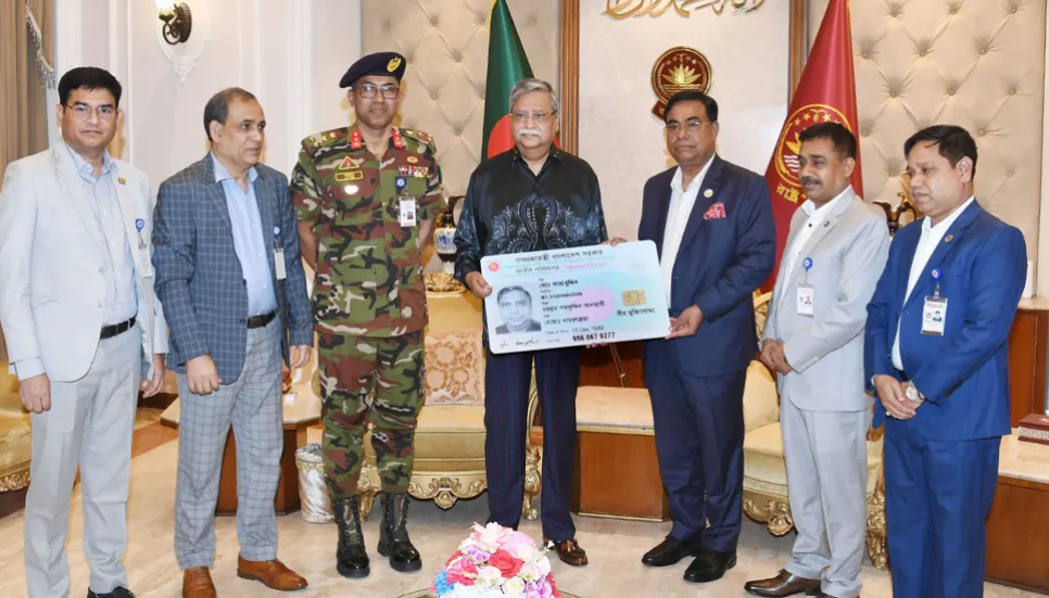 President gets new NID card inscribed with ‘valiant freedom fighter’