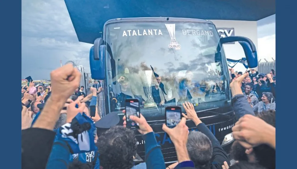 Europa League winners Atalanta bask in hero's welcome on home return